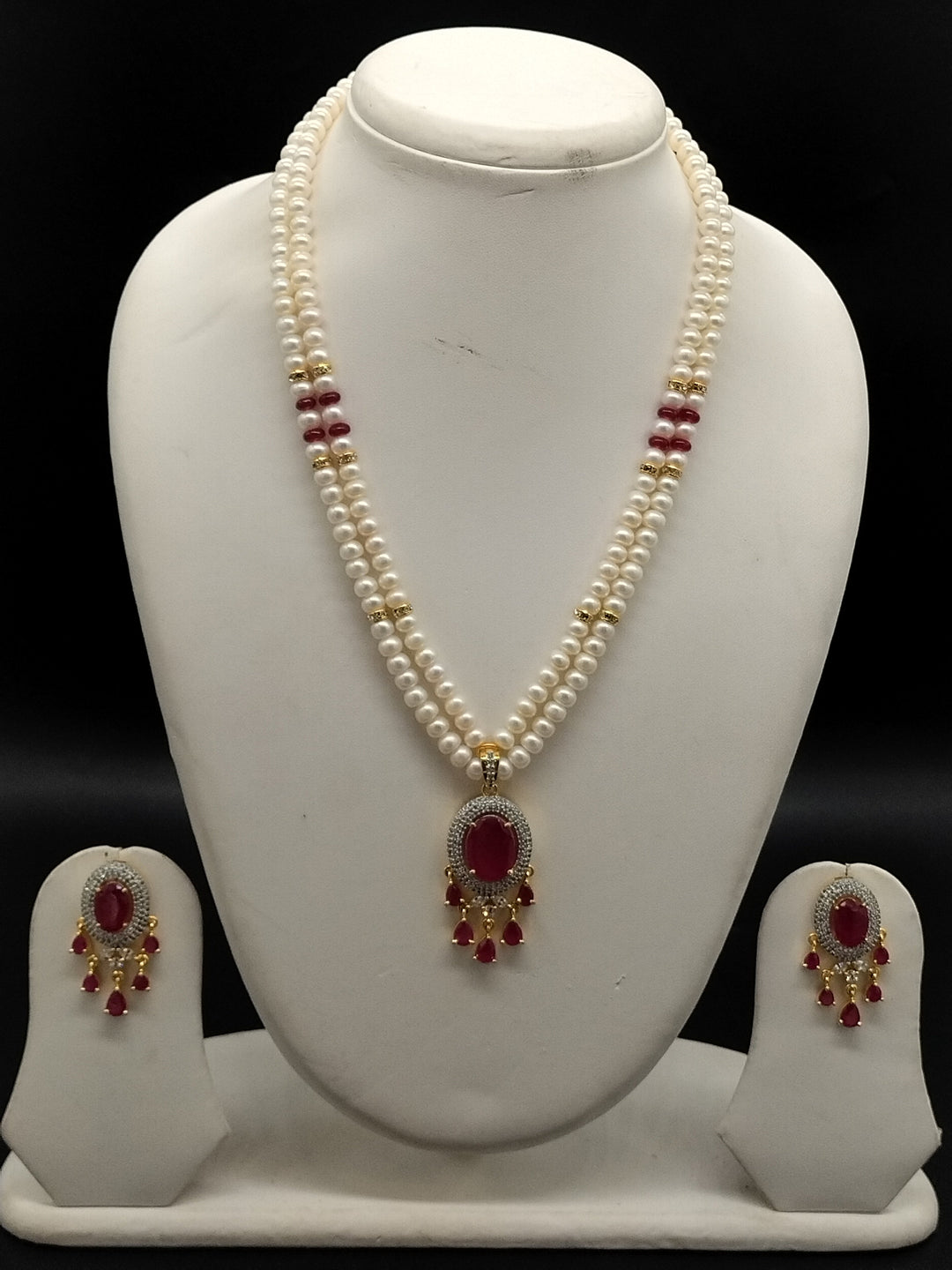 Ruby Grace Freshwater Pearl Pendant Set | SHOBITAM