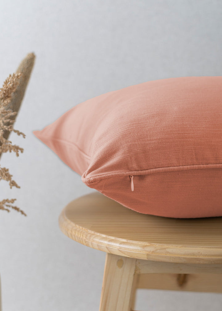 Solid Rust Plain Cushion Cover for Sofa – 100% Cotton | SHOBITAM