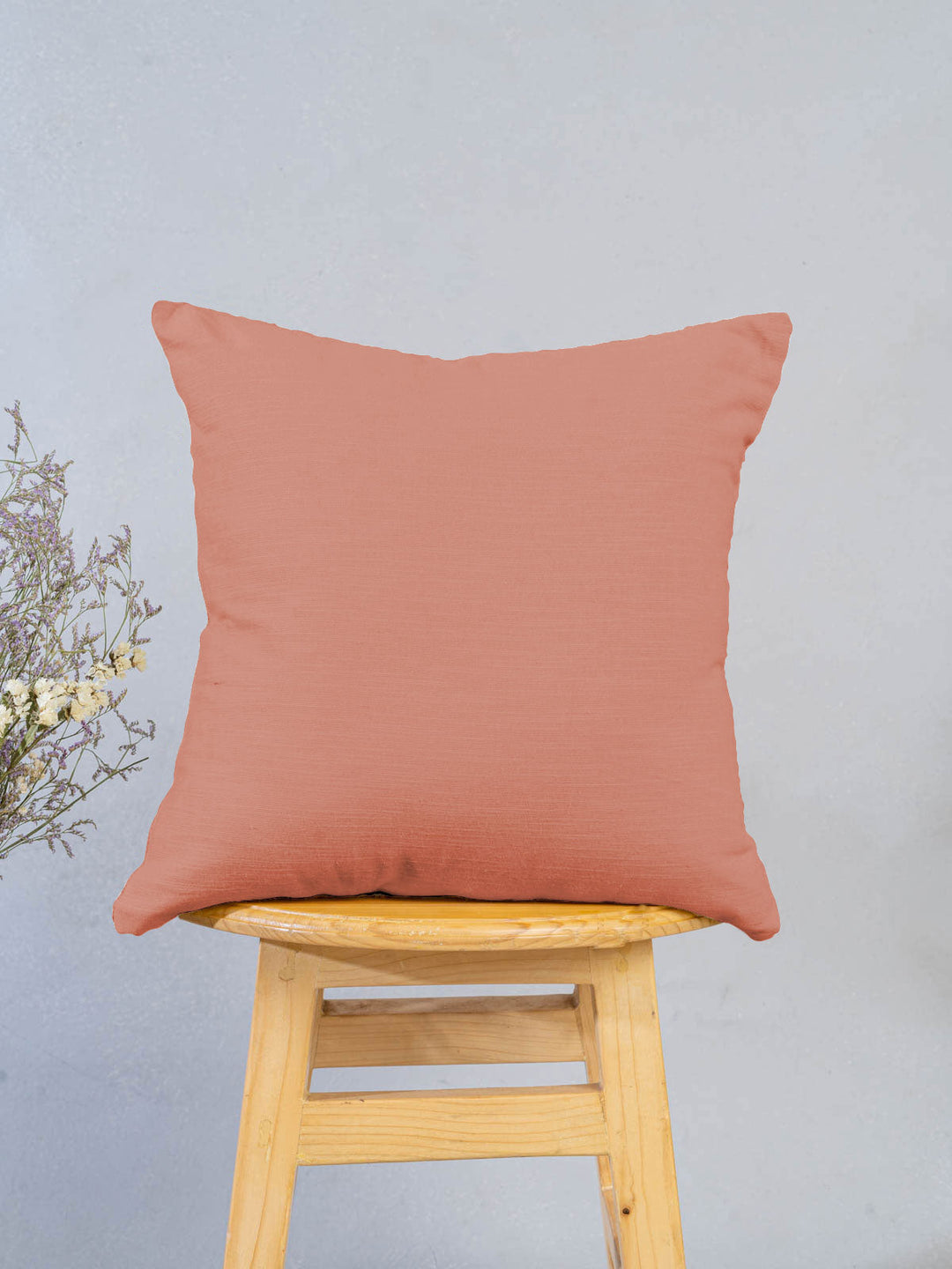 Solid Rust Plain Cushion Cover for Sofa – 100% Cotton | SHOBITAM