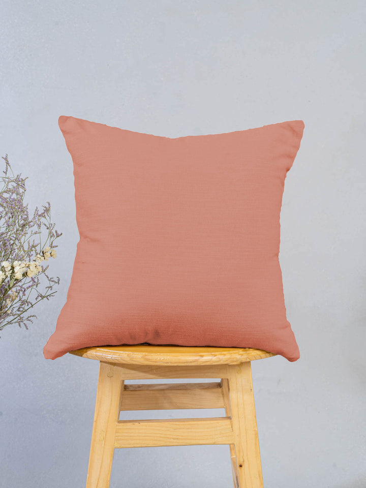 Solid Rust Plain Cushion Cover for Sofa – 100% Cotton | SHOBITAM