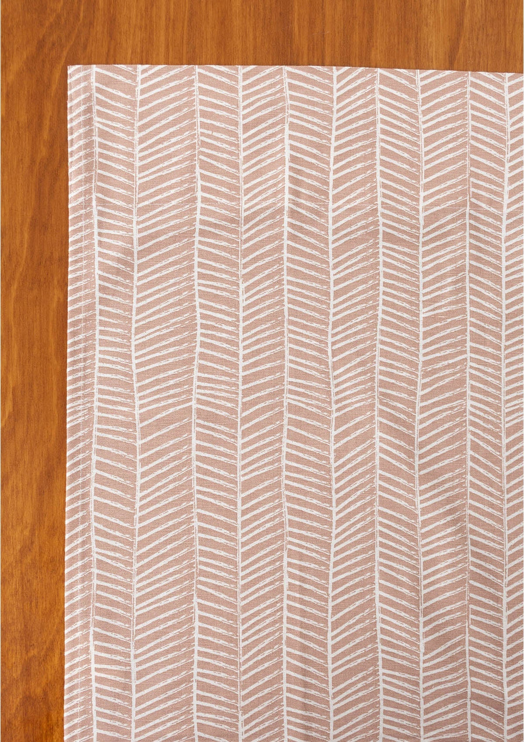 Rustle Mohogany Geometric Style 100% cotton curtain for Living Room and Bedroom - Room darkening - Rust - Single Piece | SHOBITAM