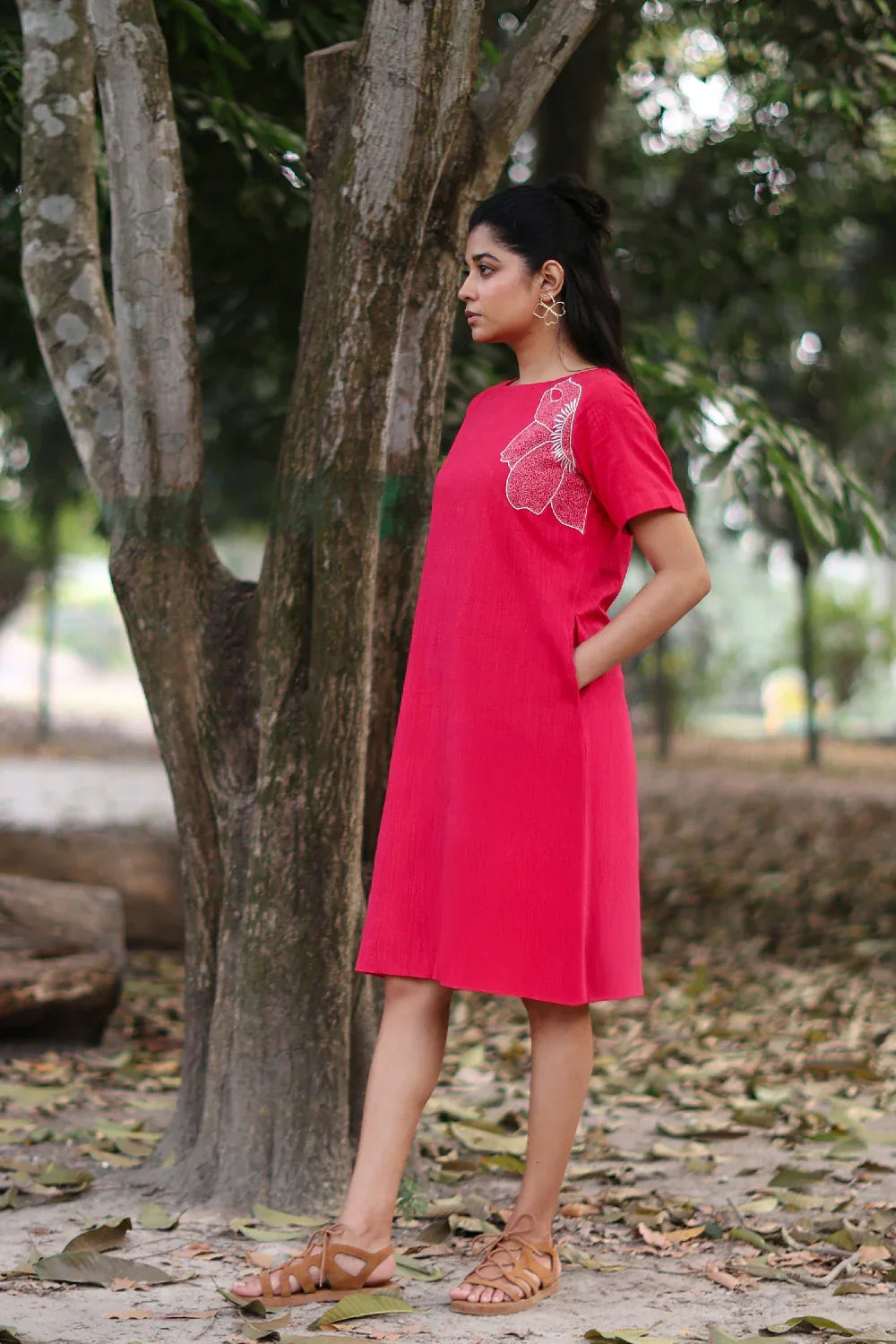 Blush Pink Cotton Dress | SHOBITAM