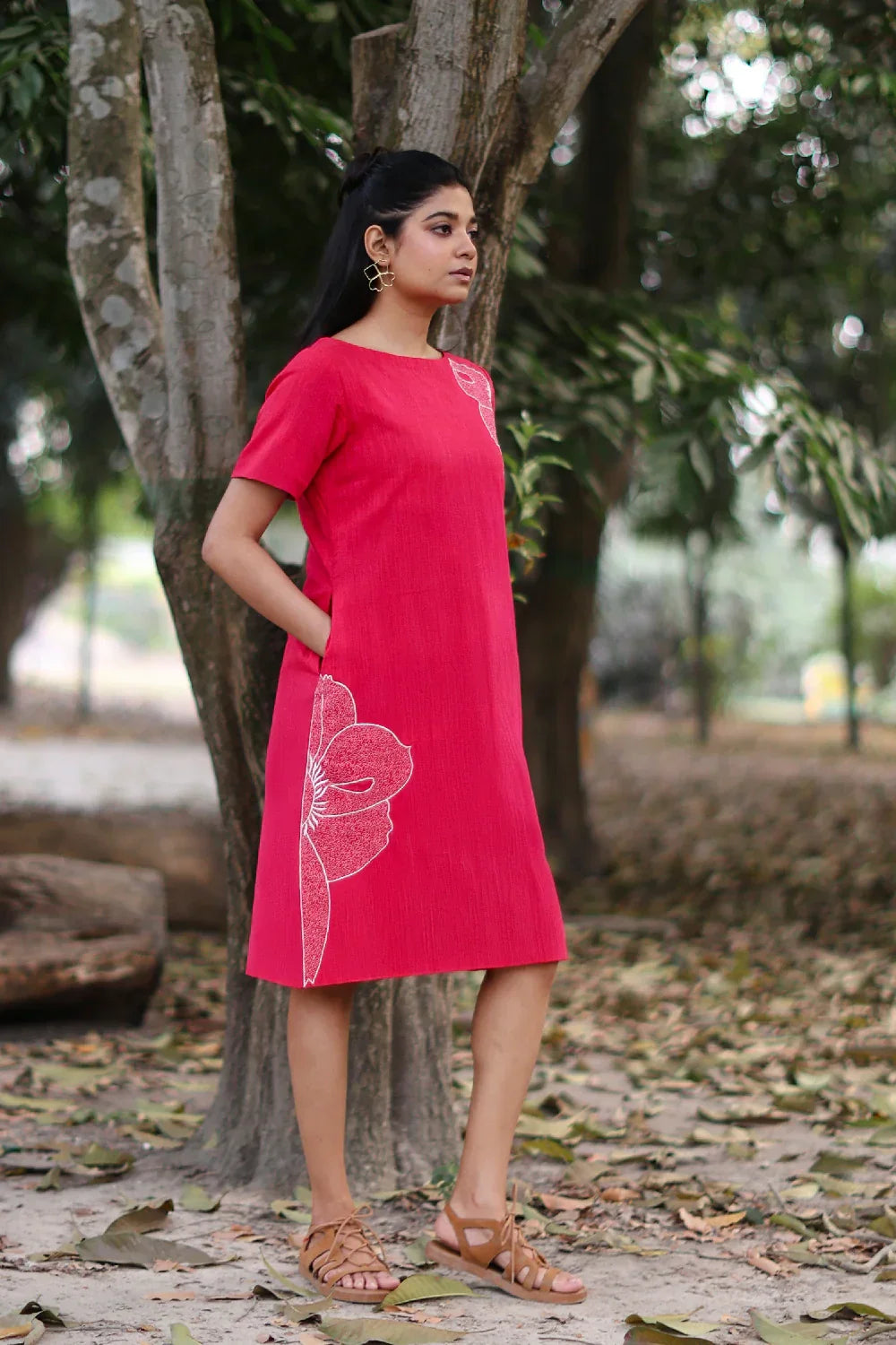 Blush Pink Cotton Dress | SHOBITAM