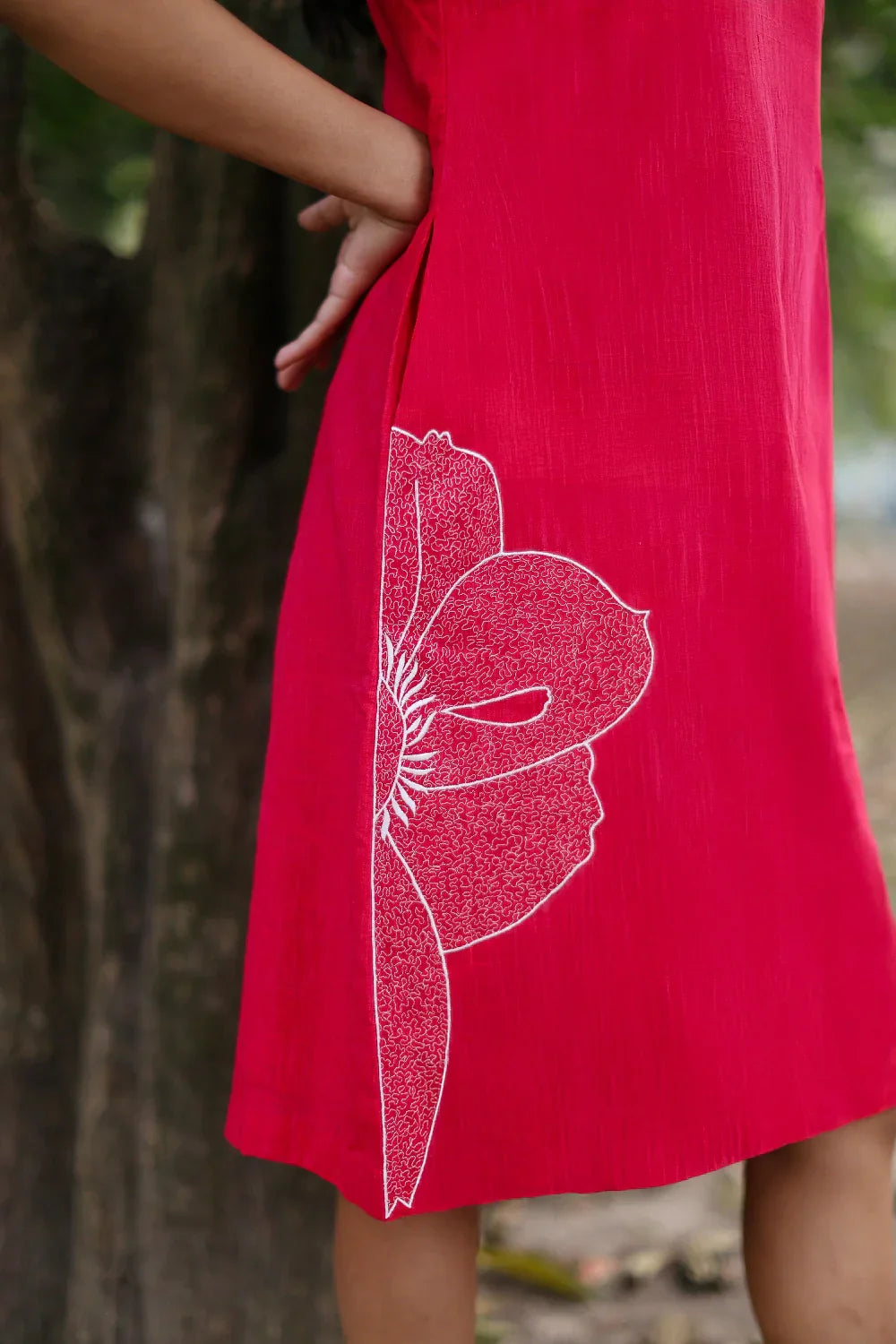 Blush Pink Cotton Dress | SHOBITAM
