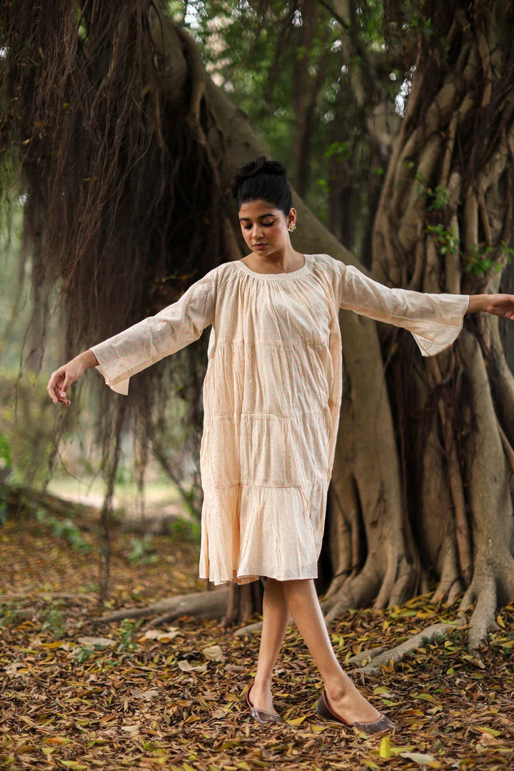 Dew Cotton Flared Dress | SHOBITAM