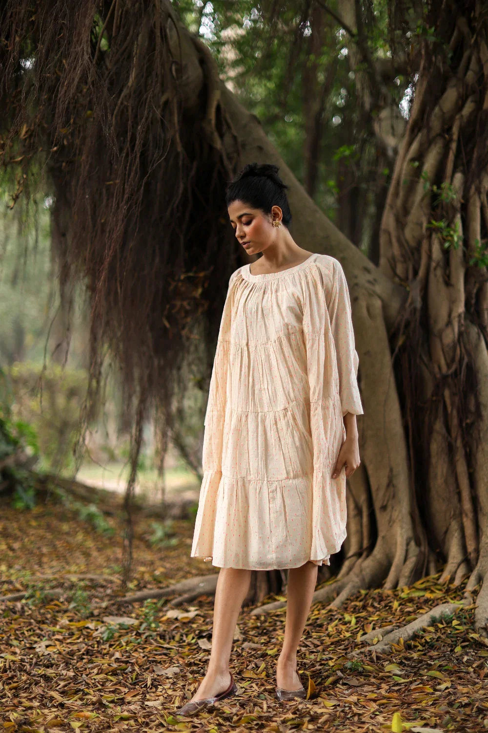 Dew Cotton Flared Dress | SHOBITAM