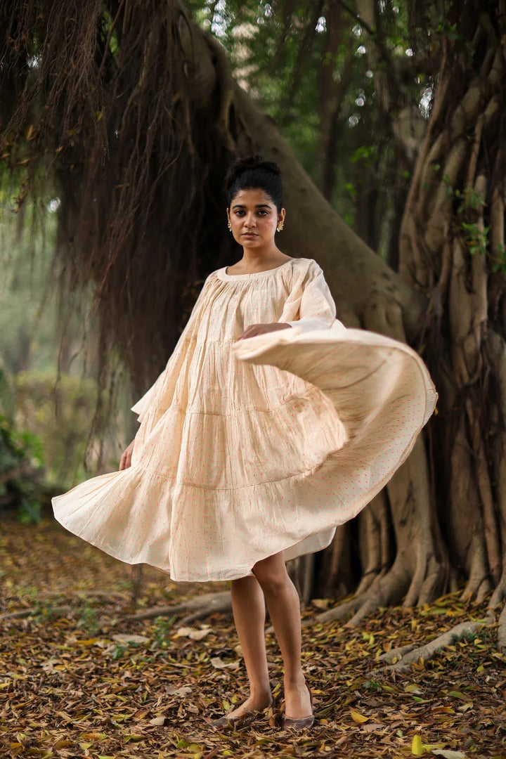 Dew Cotton Flared Dress | SHOBITAM