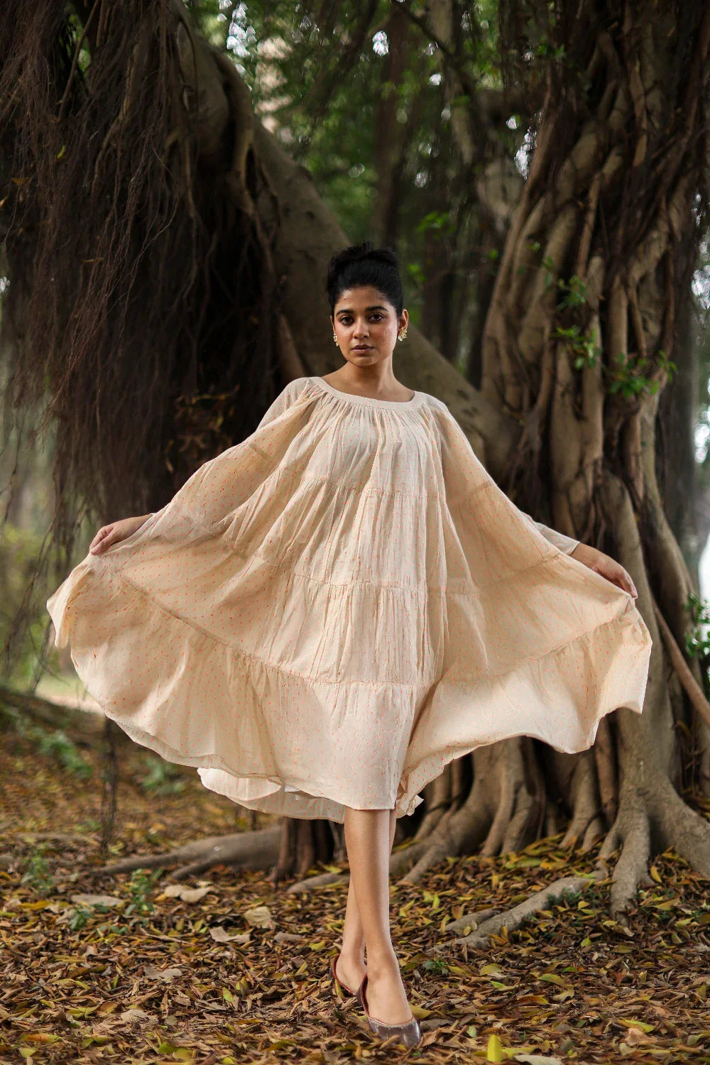 Dew Cotton Flared Dress | SHOBITAM