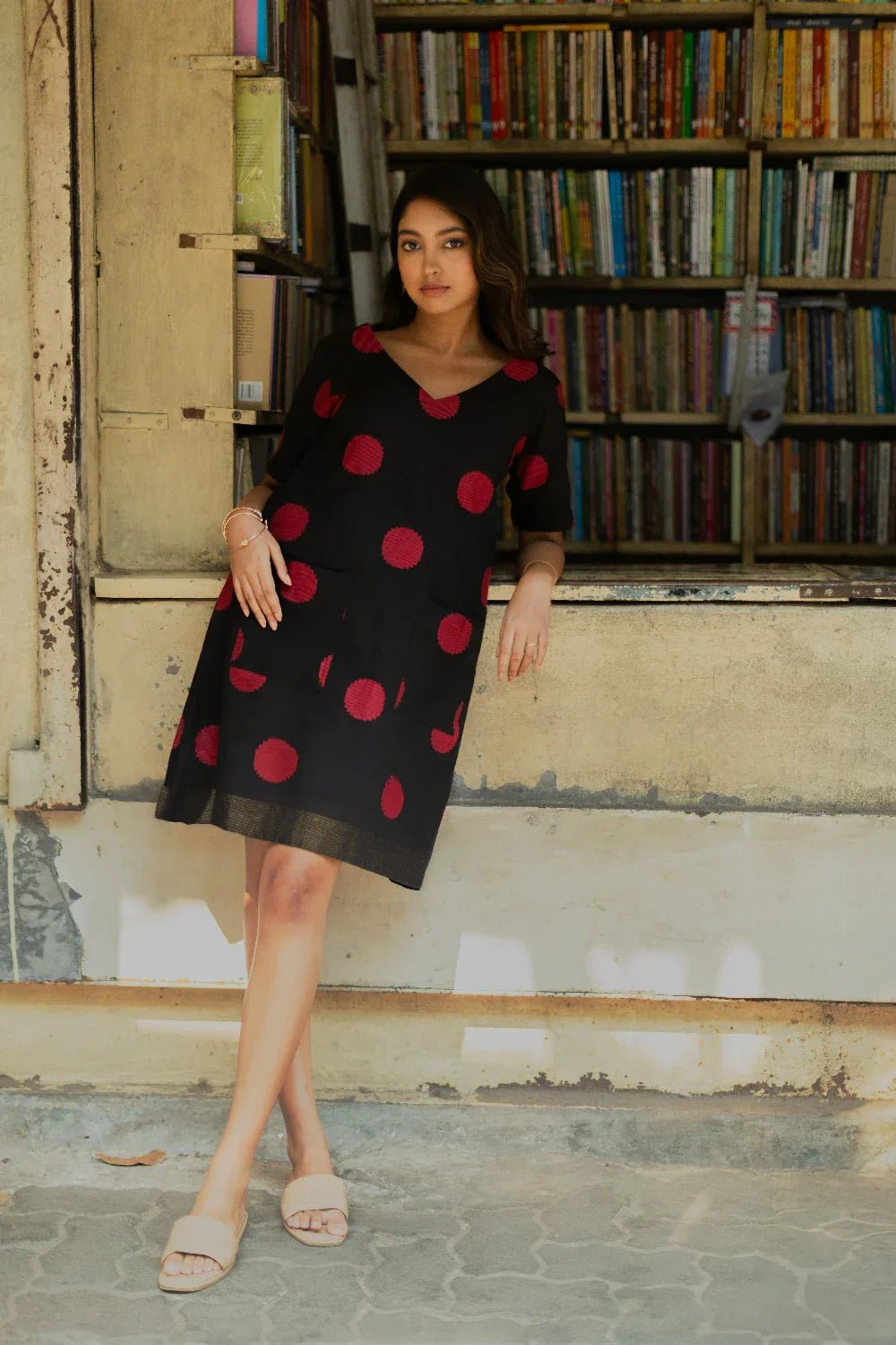 Pink Pop South Cotton Dress | SHOBITAM