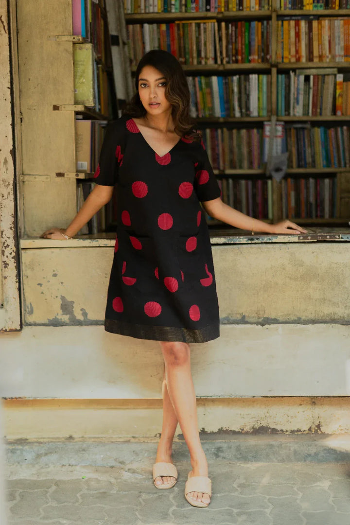 Pink Pop South Cotton Dress | SHOBITAM