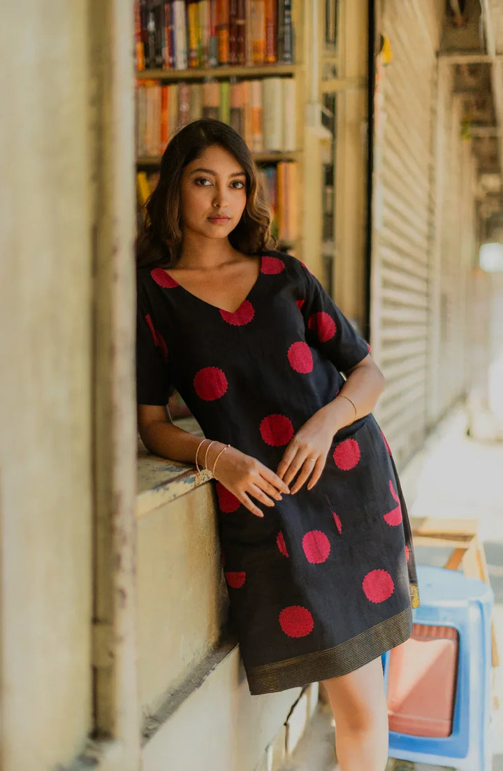 Pink Pop South Cotton Dress | SHOBITAM
