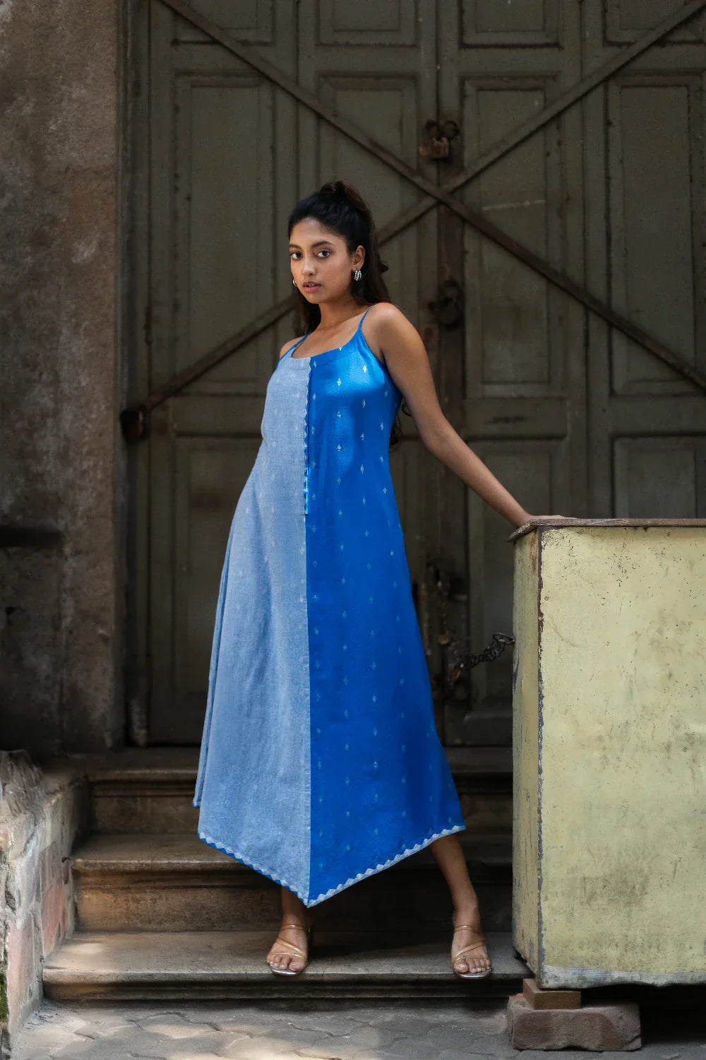Blue Mirage South Cotton Dress | SHOBITAM