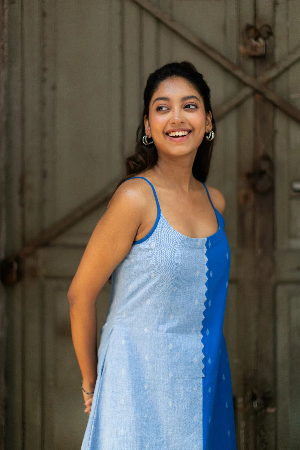 Blue Mirage South Cotton Dress | SHOBITAM