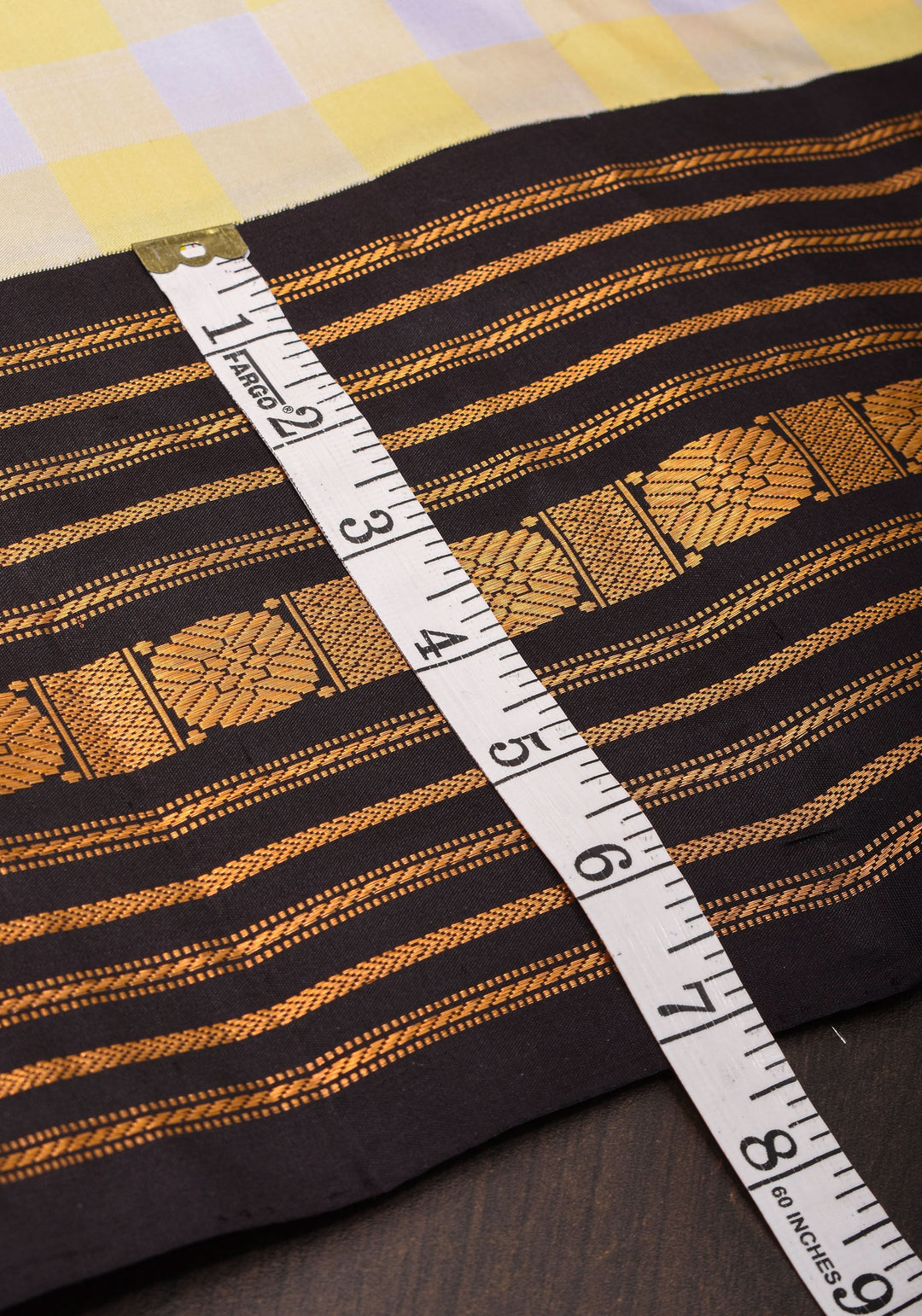Checks with Korvai Border Gadwal Pure Silk Saree in Butter Yellow and Heather Gray  | SILK MARK CERTIFIED