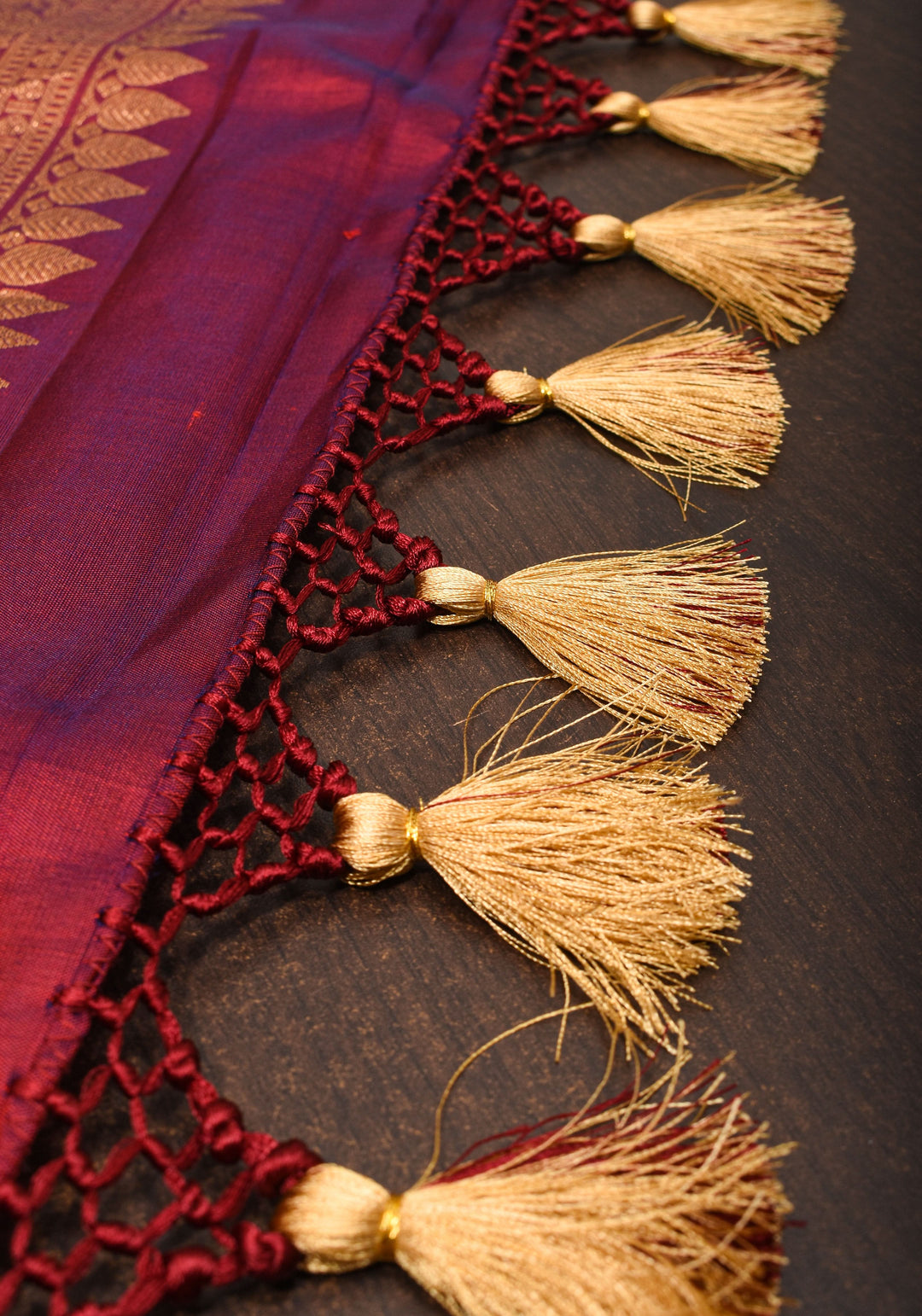 Orange Gadwal Silk Saree with zari buttas with wide 10.5' Zari Border | SILK MARK CERTIFIED