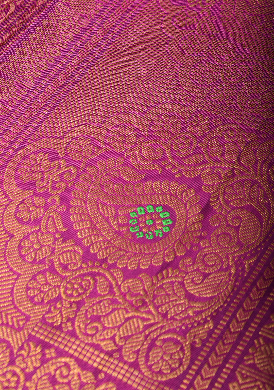 Pure Gadwal Silk Saree in Grass Green with Ornate Zari Stripes in two tone Zari with 12' zari border | SILK MARK CERTIFIED