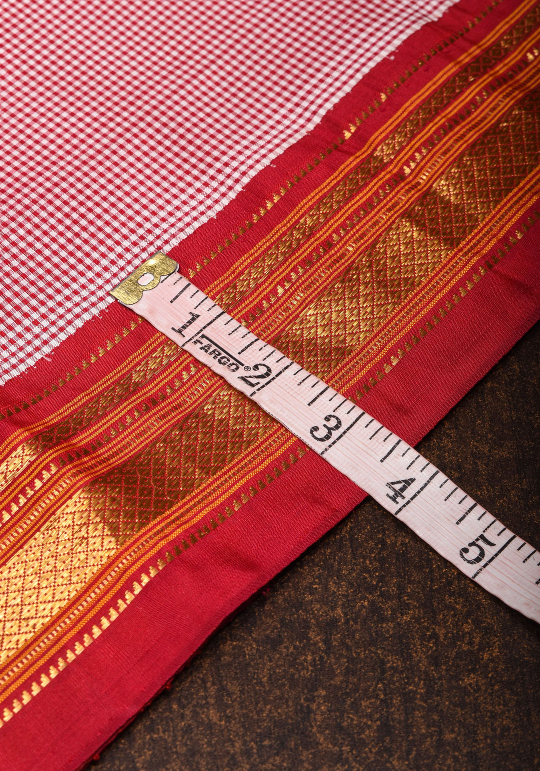 Charming Vintage Checks Gadwal Pure Silk Saree With contrast Red Border | SILK MARK CERTIFIED