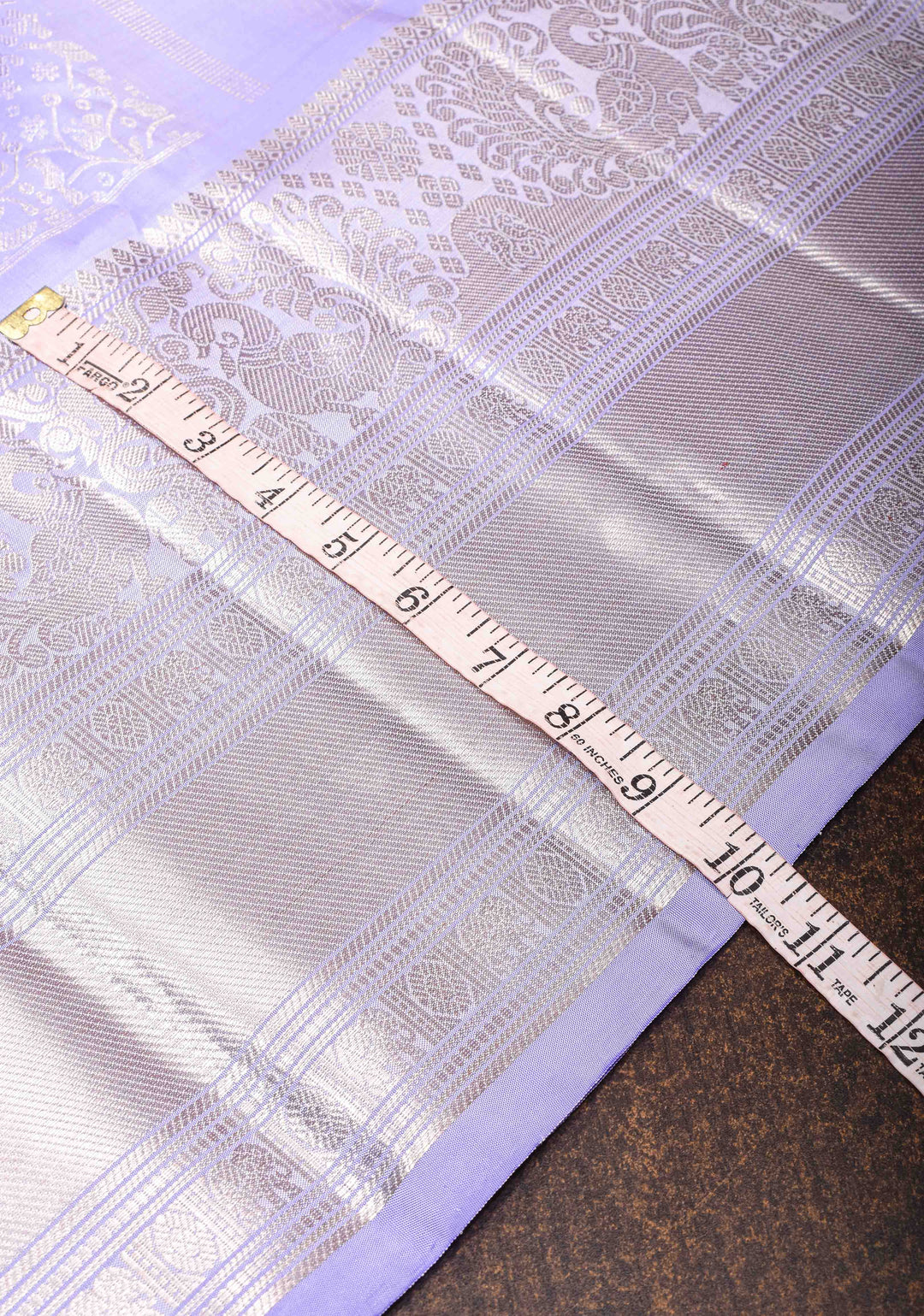 Periwinkle Gadwal Birds And Floral Jaal Brocade Pure Silk Saree with Zari Border | SILK MARK CERTIFIED