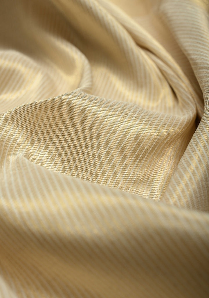 Authentic Off White Yeola Paithani Handloom Silk Saree with Single Muniya Borders and Peacock Motifs on Pallu | SILK MARK CERTIFIED