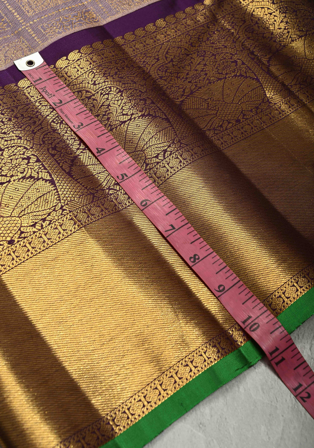 Dusty Amethyst Pure Gadwal Silk Saree with Patola Brocade and Contrast Wide Zari Border | SILK MARK CERTIFIED