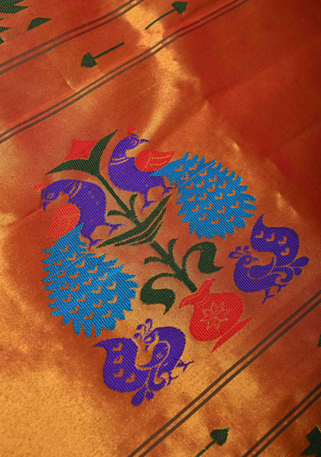 Authentic Pink Yeola Paithani Handloom Silk Saree with Single Muniya Borders and Peacock Motifs on Pallu | SILK MARK CERTIFIED