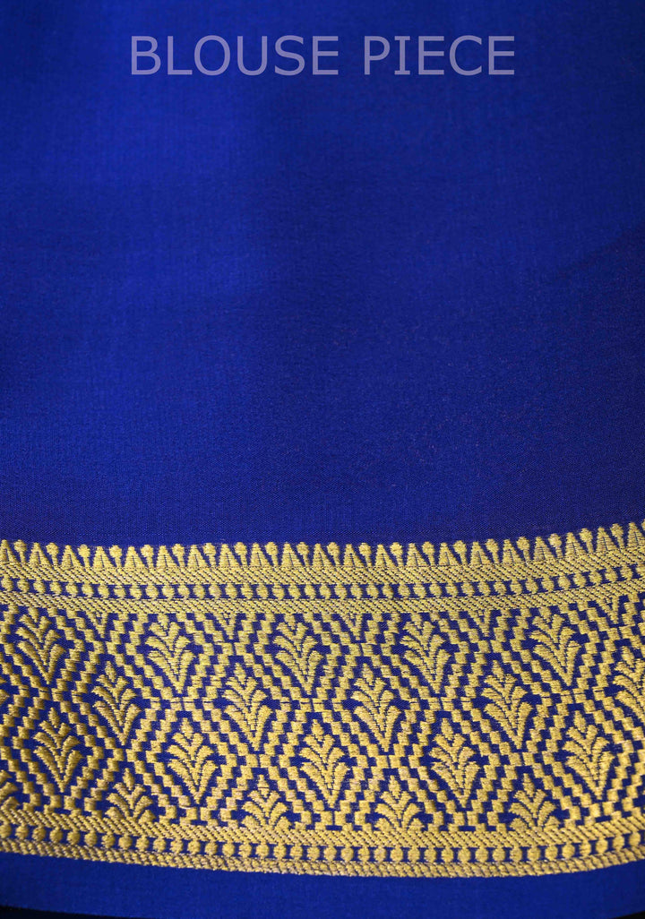 Coral Pink Mysore Silk Saree With Checks And Checked Panel Zari Border in KSIC Grade Thickness | SILK MARK CERTIFIED