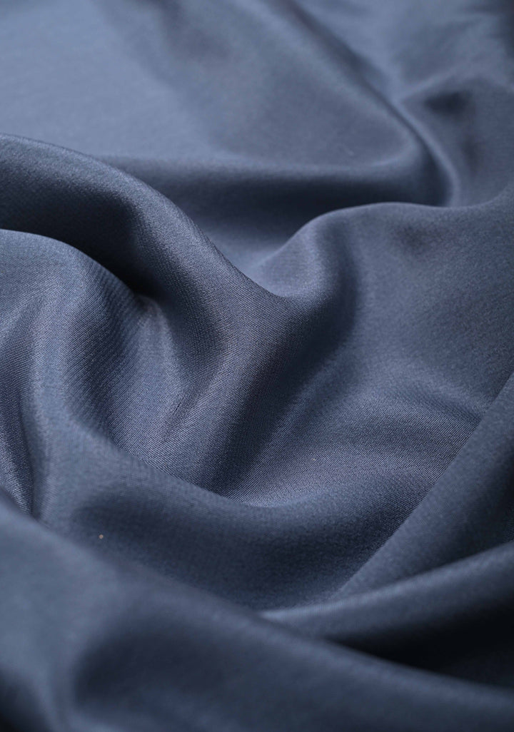 Jet Gray Mysore Silk Saree with Contrast Zari Border | SILK MARK CERTIFIED