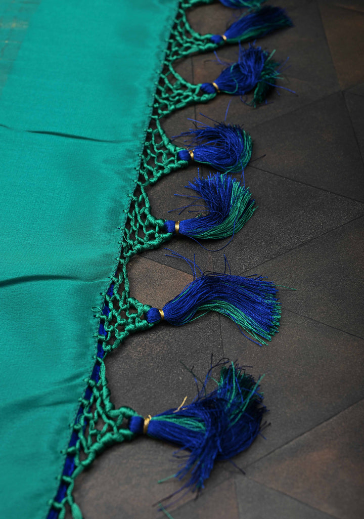 Cobalt Blue Mysore Silk Saree with Contrast Zari Border and Pallu | SILK MARK CERTIFIED
