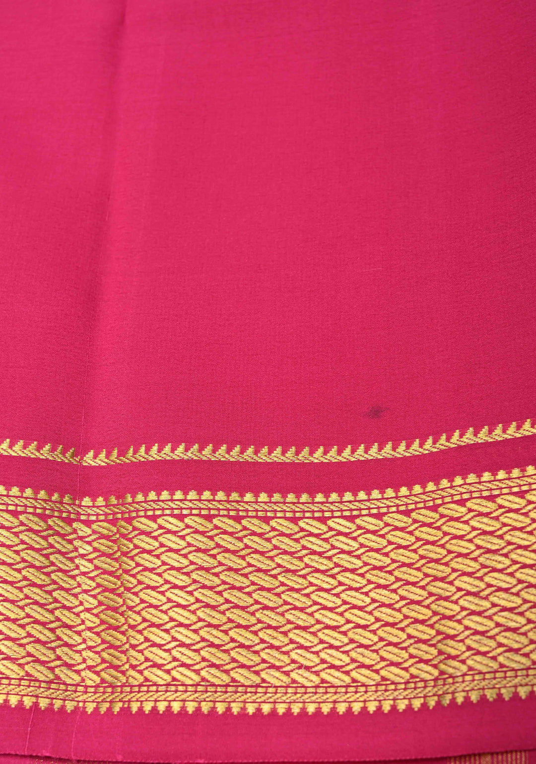 Bottle Green Mysore silk Saree with Contrast Zari Border | SILK MARK CERTIFIED