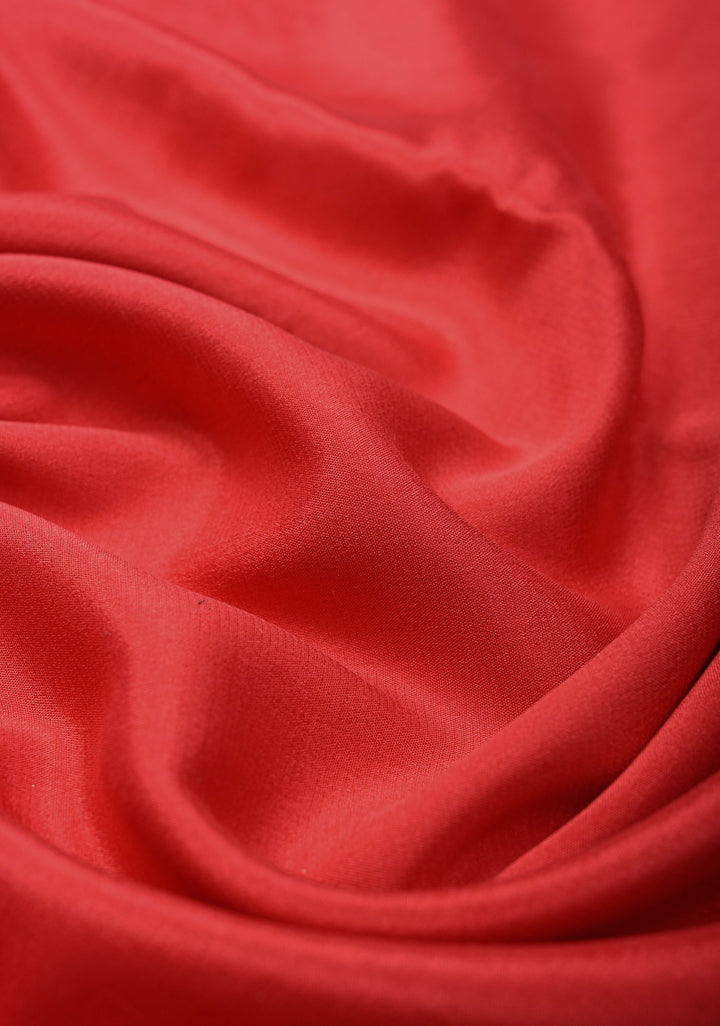 Coral Pink Mysore Silk Saree With Contrast Panel Border | SILK MARK CERTIFIED