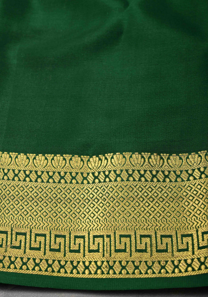 Pink Zari Checks on Pure Mysore Silk Saree With Contrast Zari Border in KSIC Grade Thickness | SILK MARK CERTIFIED