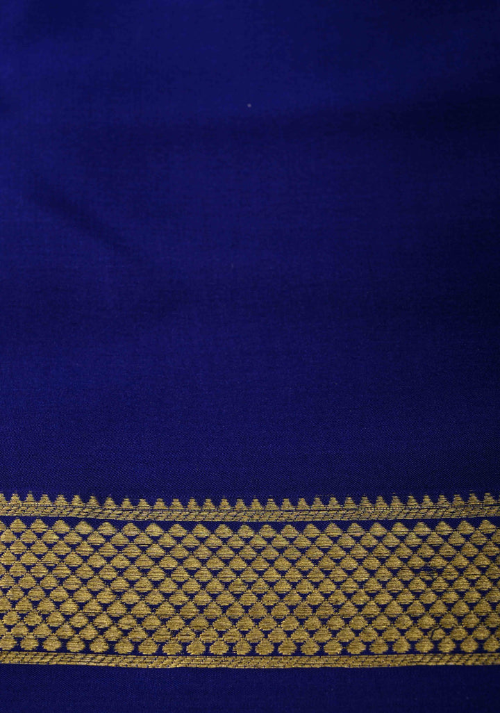 Dark Pink Mysore Silk Saree with Zari Checks and Zari Border in KSIC Grade Thickness | SILK MARK CERTIFIED