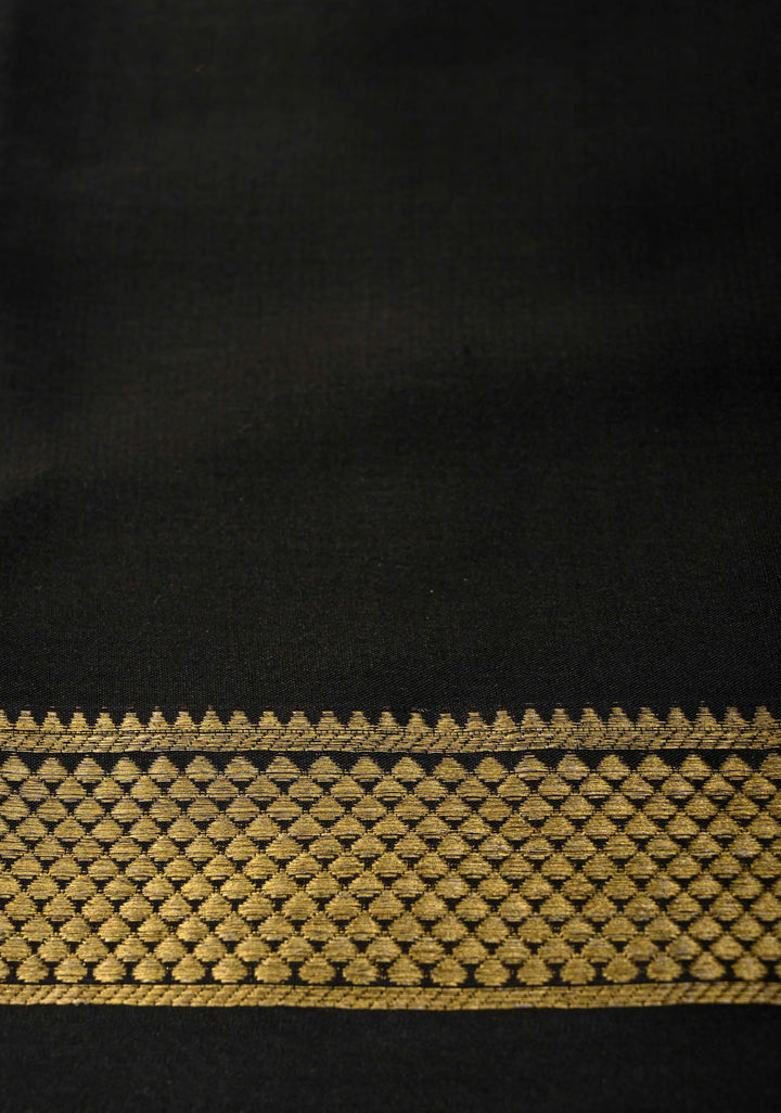Mustard Yellow Mysore Silk Saree with Podi-Kattam Zari Checks and Zari Border in KSIC Grade Thickness | SILK MARK CERTIFIED
