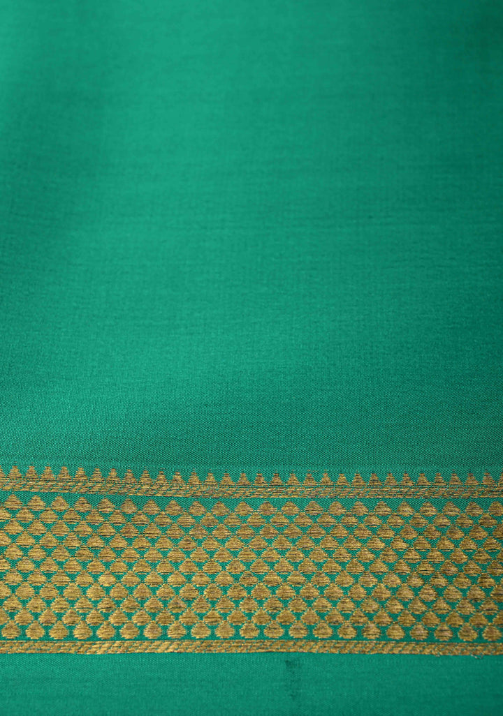 Royal Blue Mysore Silk Saree with Zari Checks and Zari Border in KSIC Grade Thickness | SILK MARK CERTIFIED