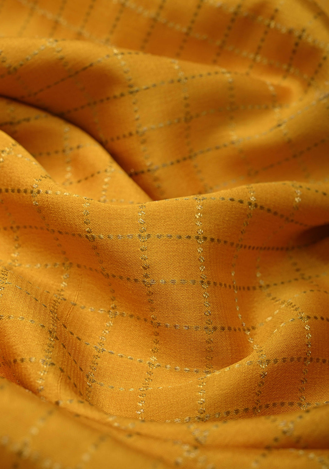 Mustard Yellow Mysore Silk Saree with Zari Checks and Zari Border in KSIC Grade Thickness| SILK MARK CERTIFIED