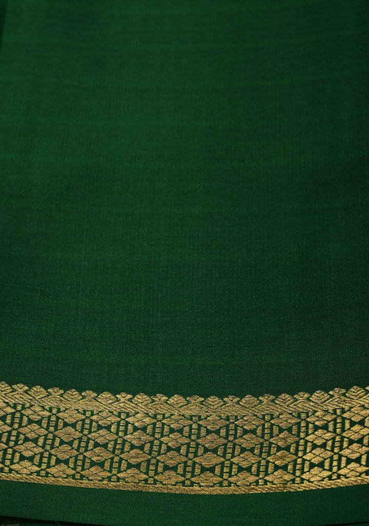 Red Checks Zari Mysore silk Saree With Zari Border in KSIC Grade Thickness | SILK MARK CERTIFIED