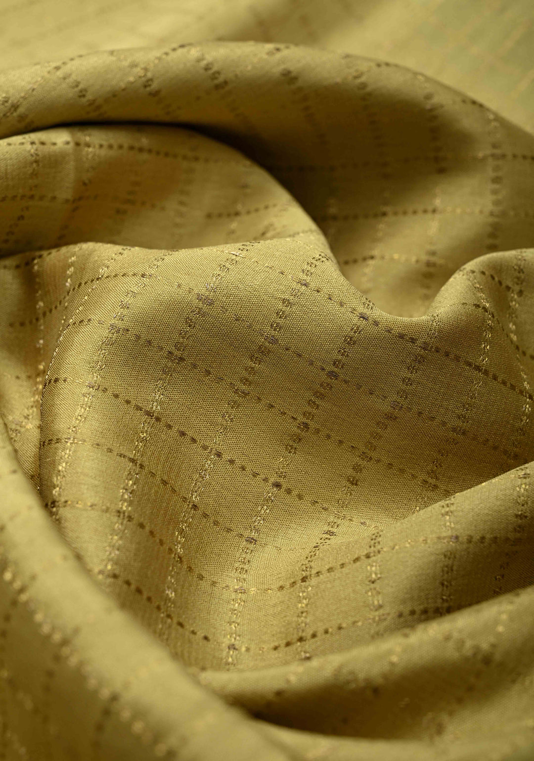 Pale Green Mysore Silk Saree with Zari Checks and Zari Border in KSIC Grade Thickness| SILK MARK CERTIFIED