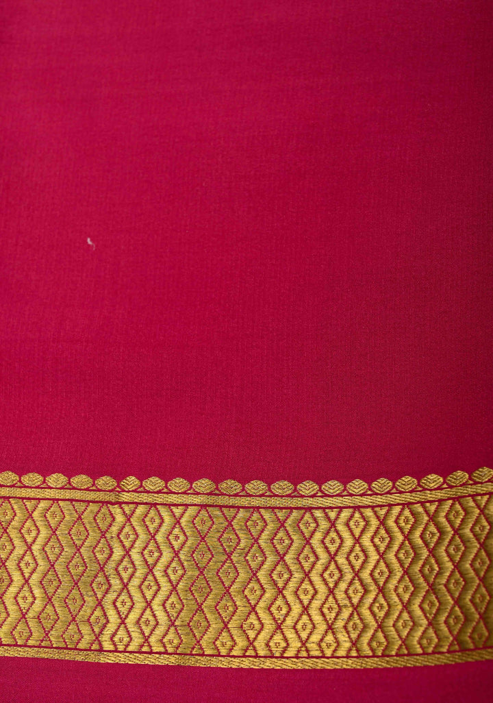 Mustard Yellow Mysore Silk Saree with Horizontal Zari stripes and Panel Border in KSIC Grade Thickness | SILK MARK CERTIFIED