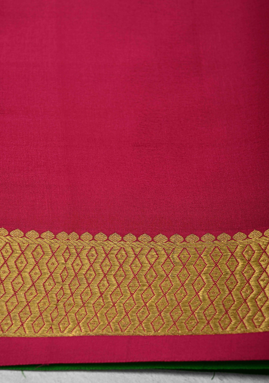 Dark Wine Mysore Silk Saree with Horizontal Zari Stripes and Panel Border in KSIC Grade Thickness | SILK MARK CERTIFIED