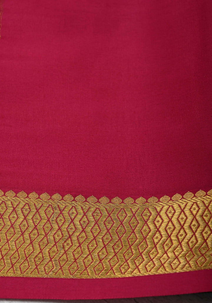 Mustard Yellow Mysore Silk Saree with Horizontal Zari stripes and Panel Border in KSIC Grade Thickness | SILK MARK CERTIFIED