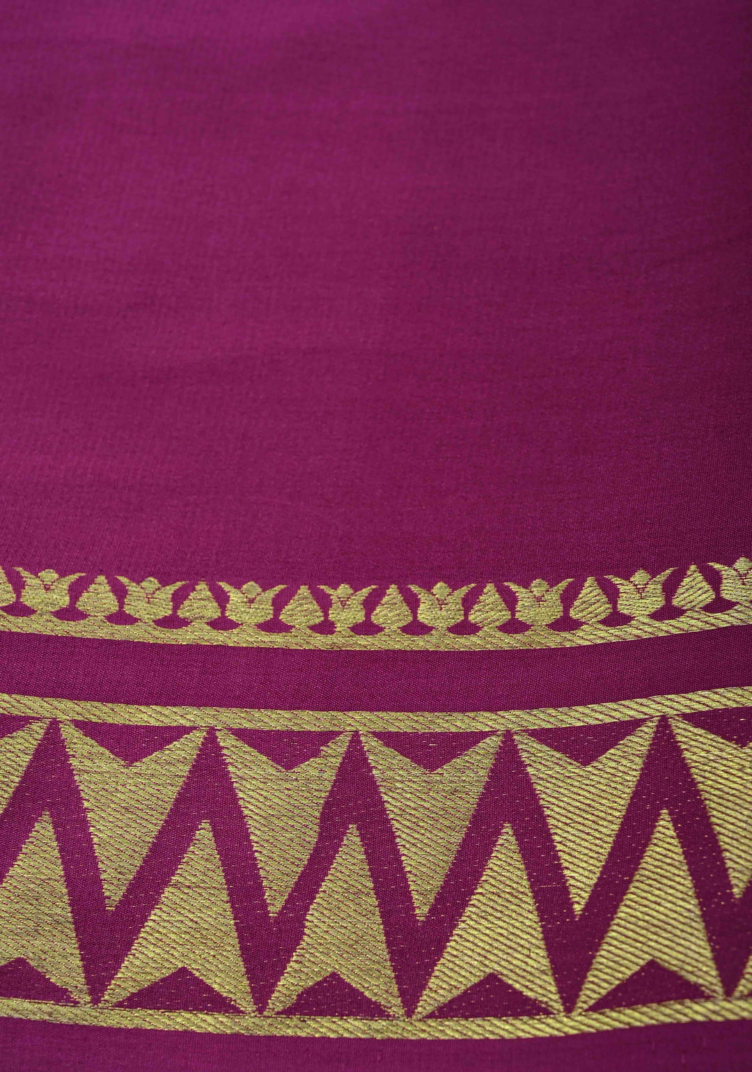 Ivory Mysore Silk Saree with Contrast Zari Border | SILK MARK CERTIFIED