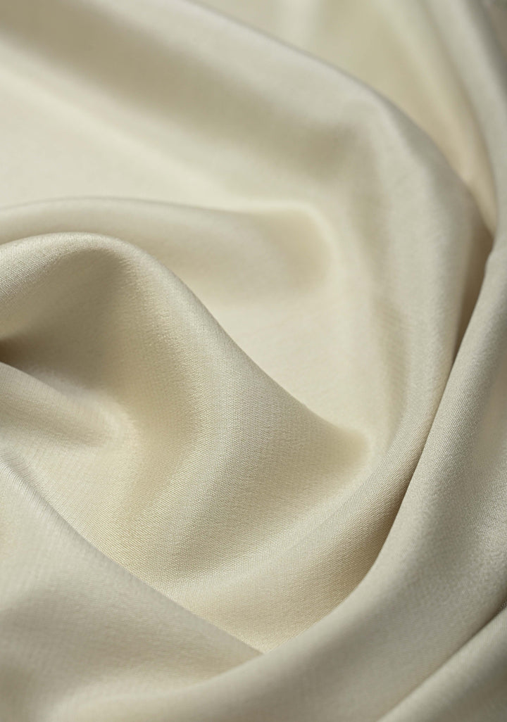 Ivory Mysore Silk Saree with Contrast Zari Border | SILK MARK CERTIFIED