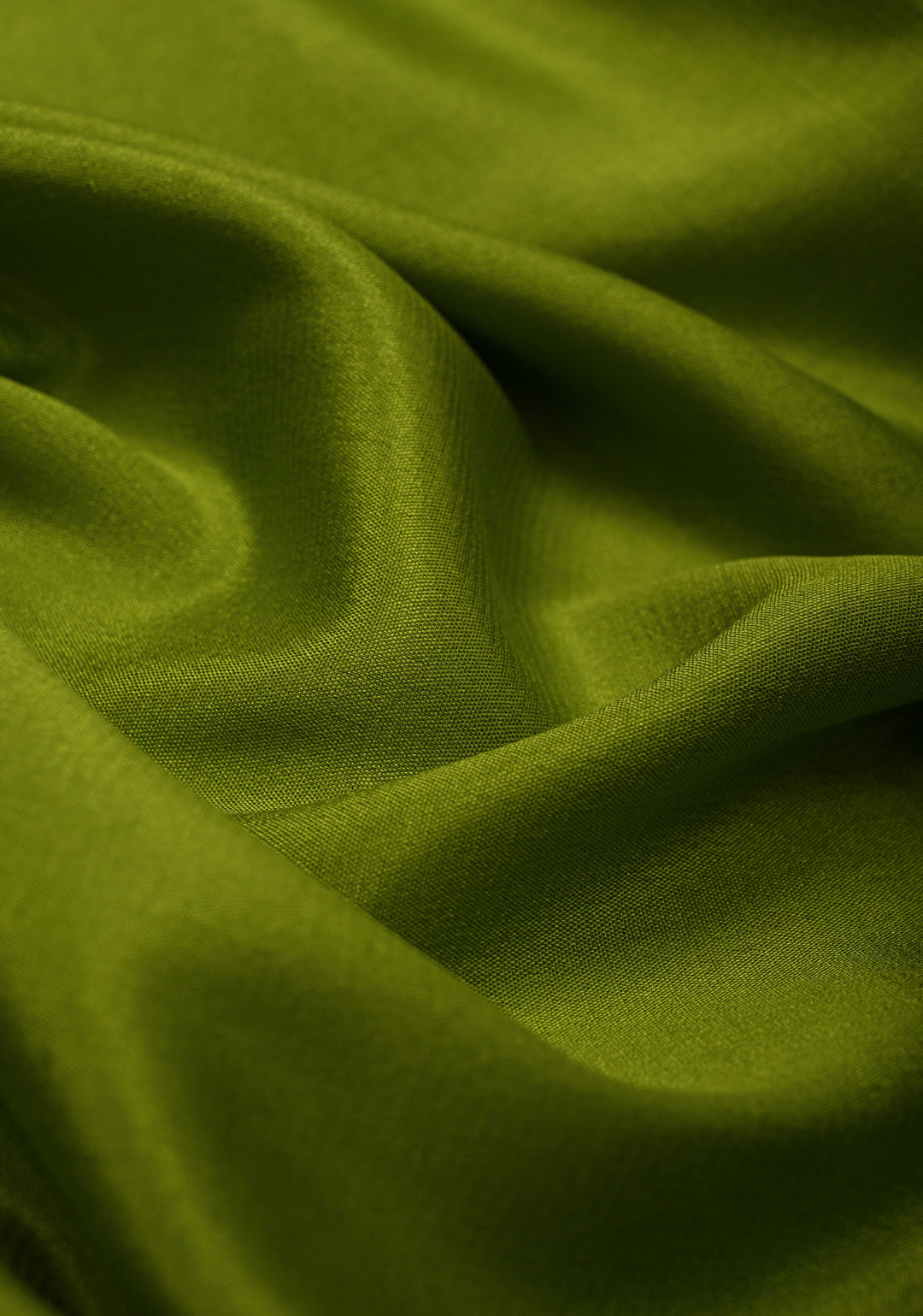 Avocado Green Mysore Silk Saree with Contrast Zari Border | SILK MARK CERTIFIED