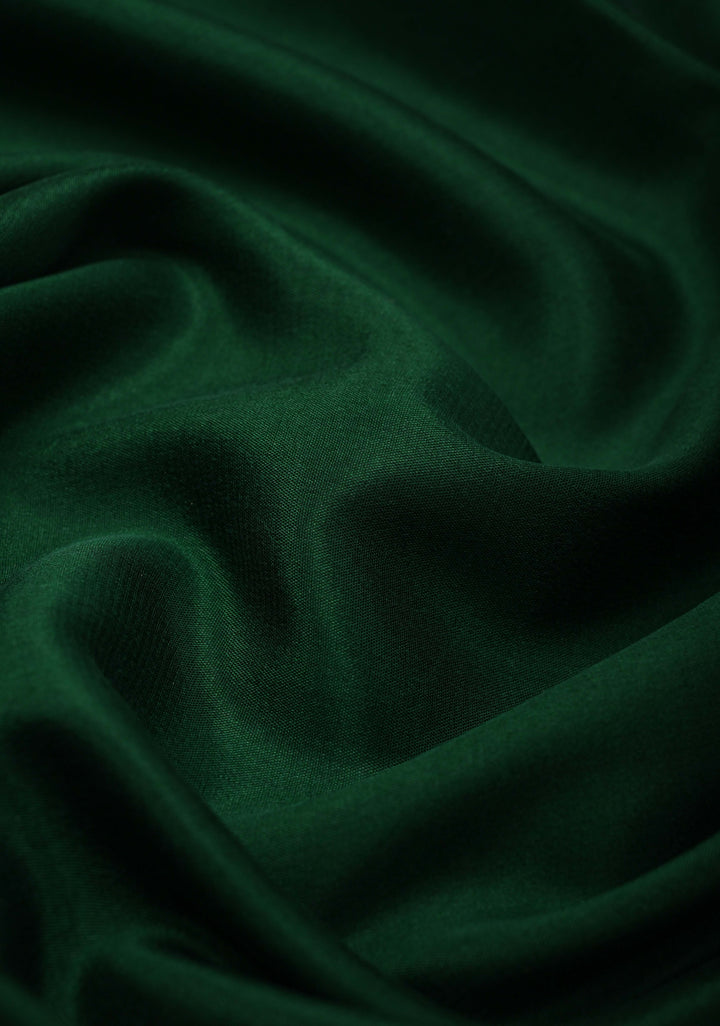 Emerald Green  Mysore Silk Saree with Contrast Zari Border | SILK MARK CERTIFIED