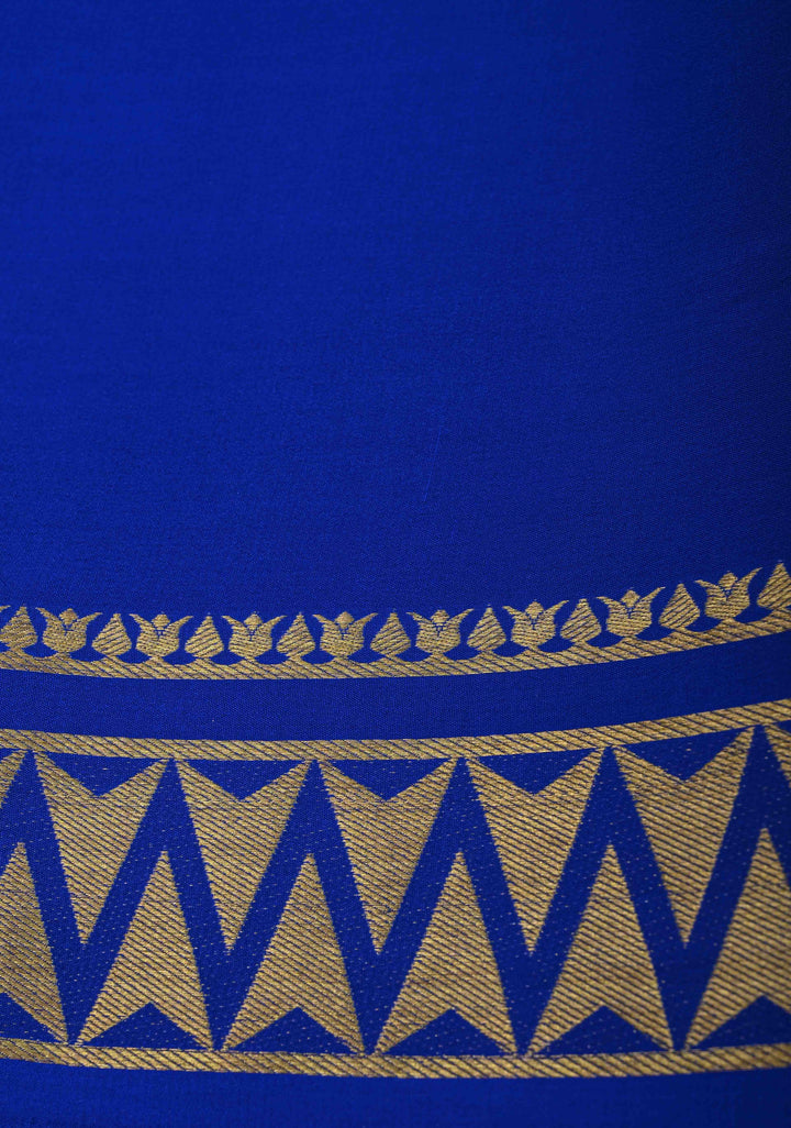 Parrot Green Mysore Silk Saree with Contrast Zari Border| SILK MARK CERTIFIED
