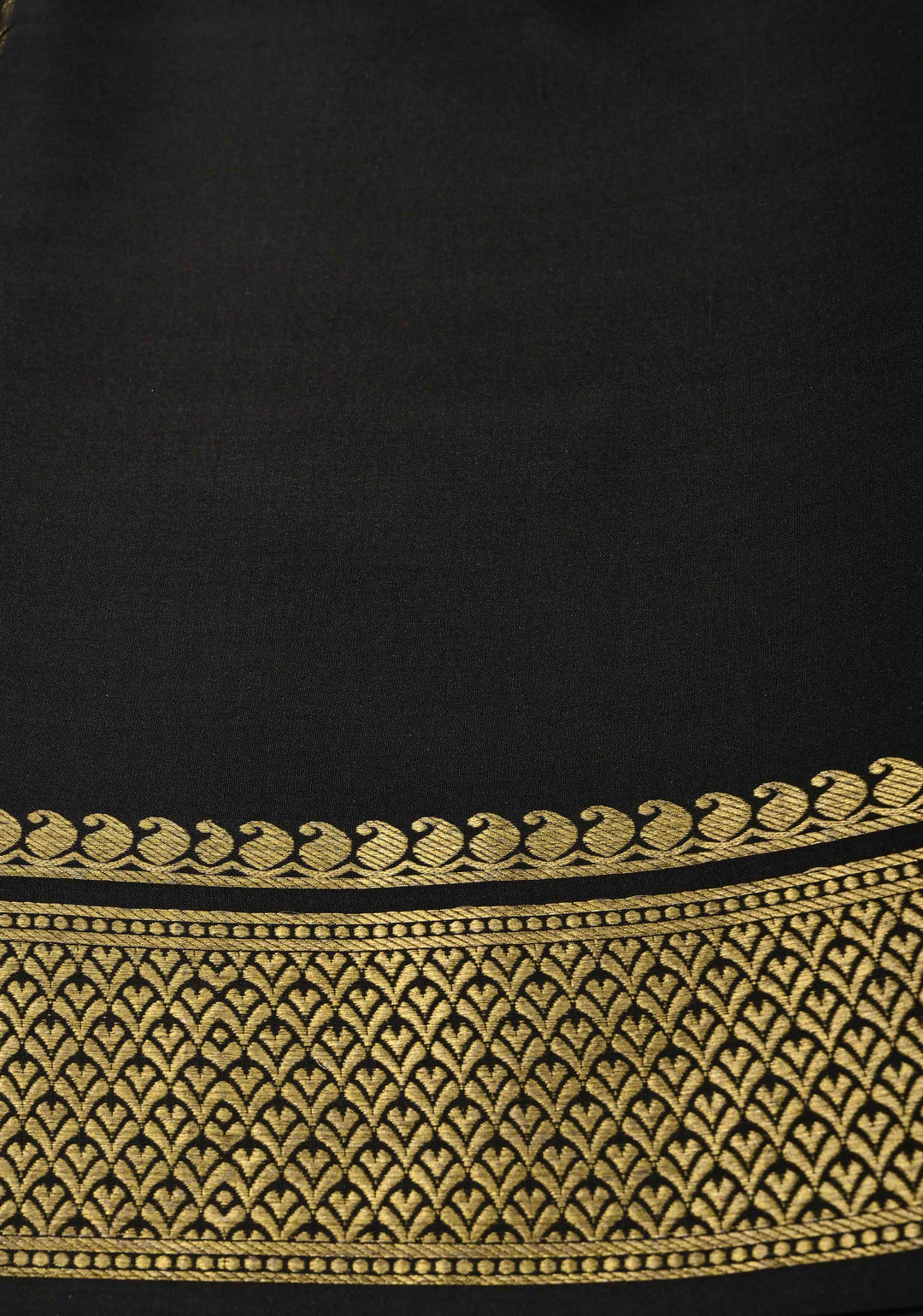 Mustard Yellow Mysore Silk Saree with Horizontal Zari Stripes and Panel Border in KSIC Grade Thickness | SILK MARK CERTIFIED