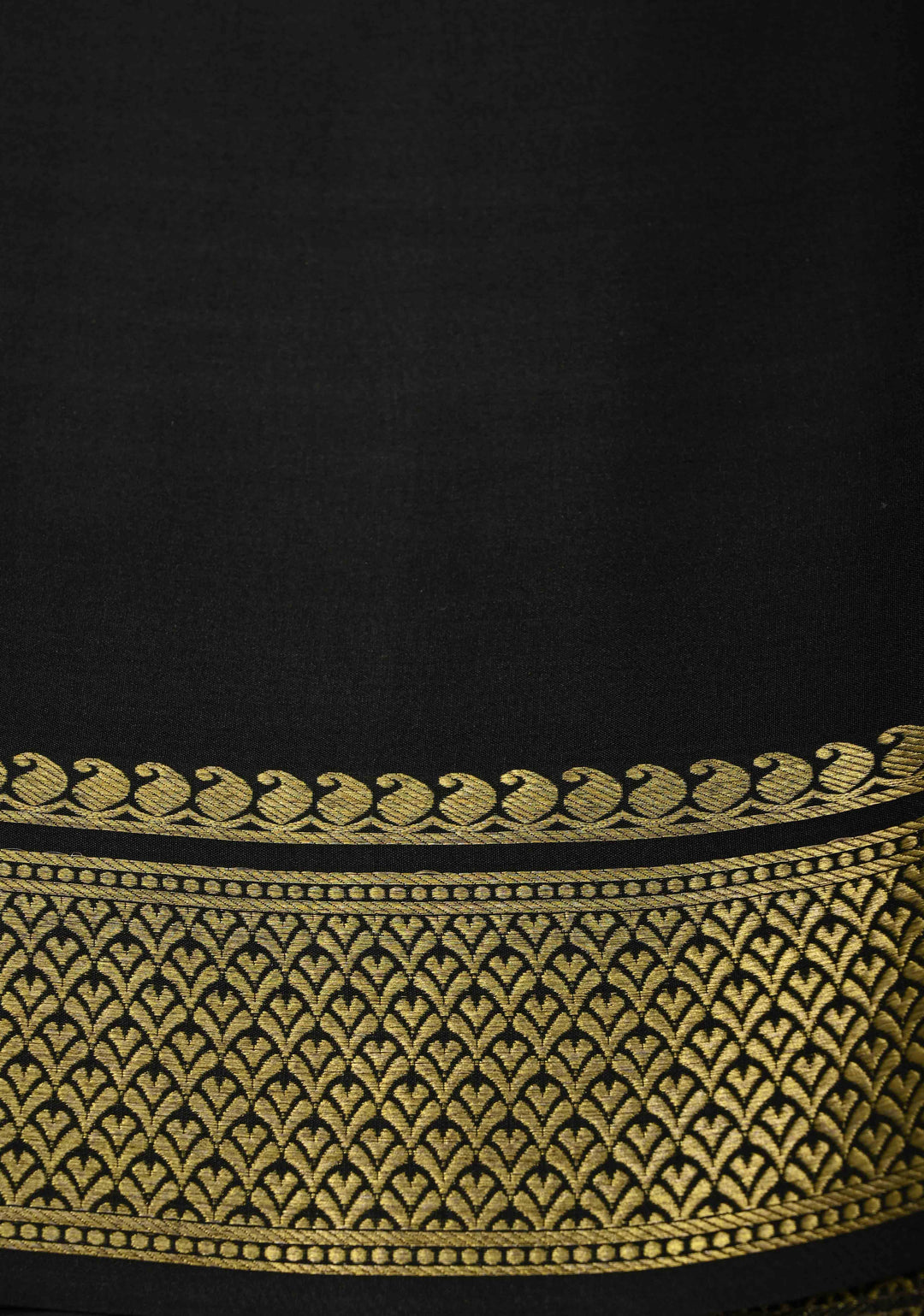 Olive Green Mysore Silk Saree with Horizontal Zari Stripes and Panel Border in KSIC Grade Thickness | SILK MARK CERTIFIED