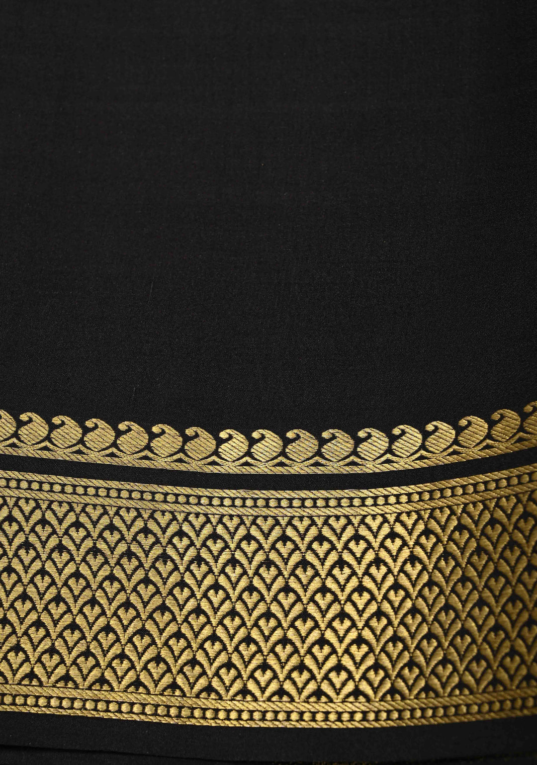 Red Mysore Silk Saree with Horizontal Zari stripes and Panel Border in KSIC Grade Thickness | SILK MARK CERTIFIED