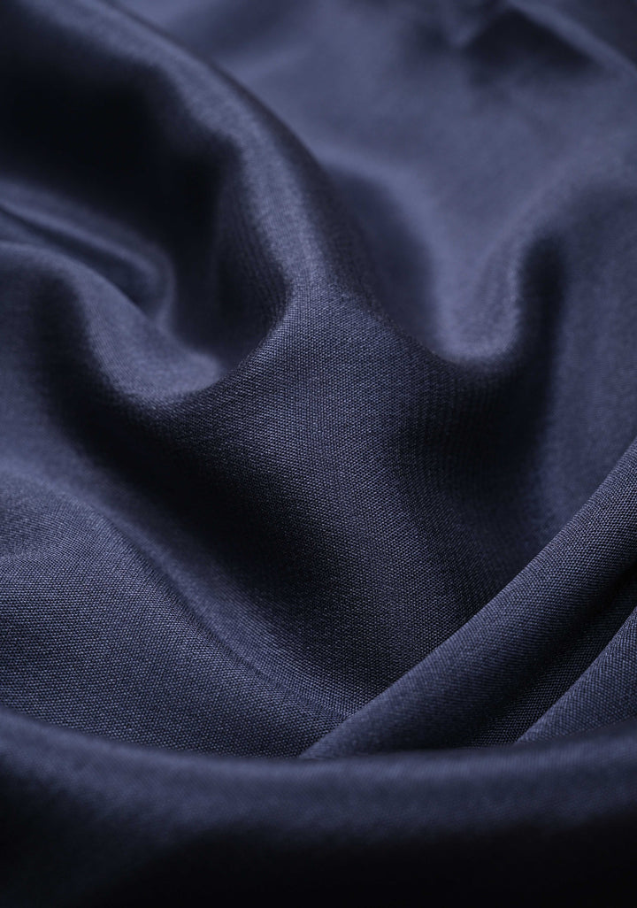 Midnight Blue Mysore Silk Saree with Pink Panel and Zari Border in KSIC Grade Thickness | SILK MARK CERTIFIED