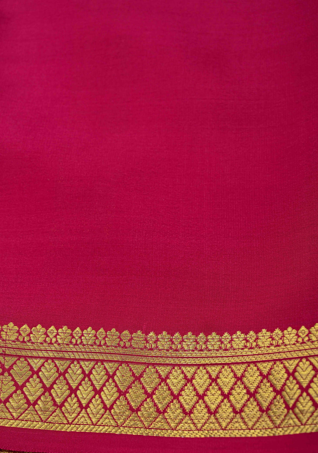 Prussian Blue Mysore Silk Saree with Horizontal Zari Stripes and Zari Border in KSIC Grade Thickness | SILK MARK CERTIFIED